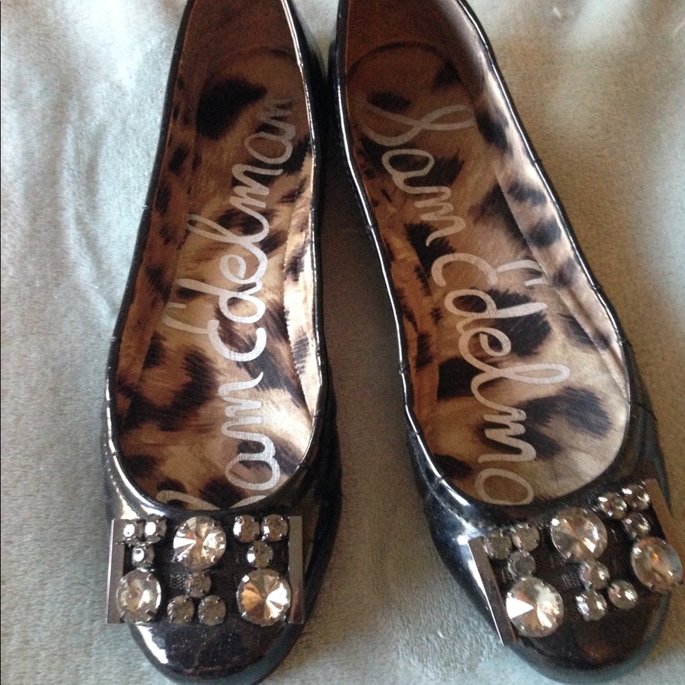 Sam Edelman jeweled black flats 8.5